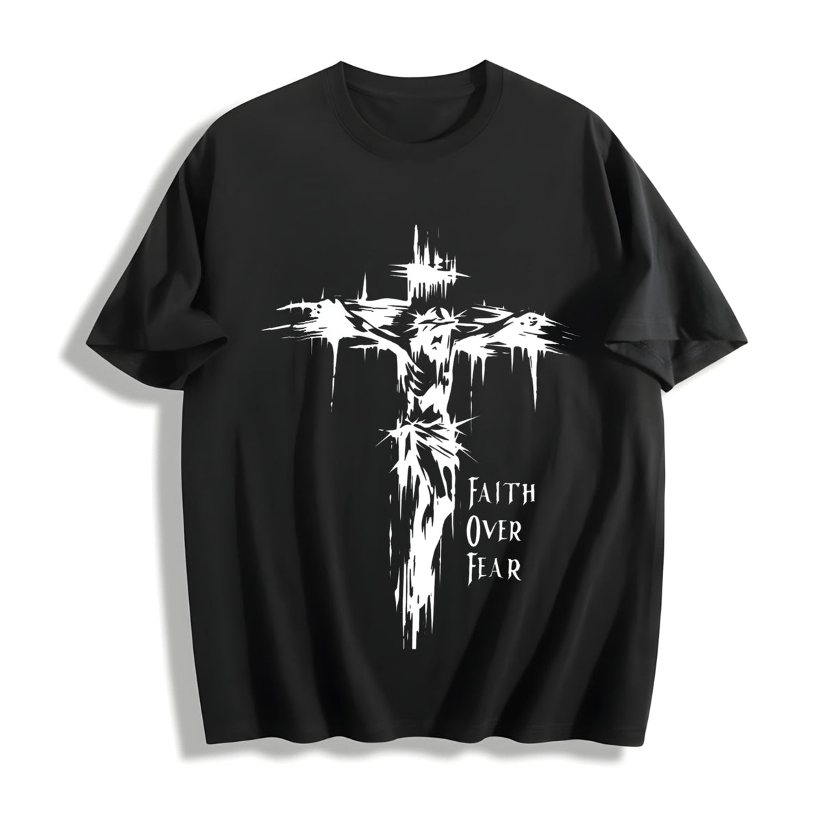 Inspirational Faith Over Fear Cotton T-Shirt product image 1