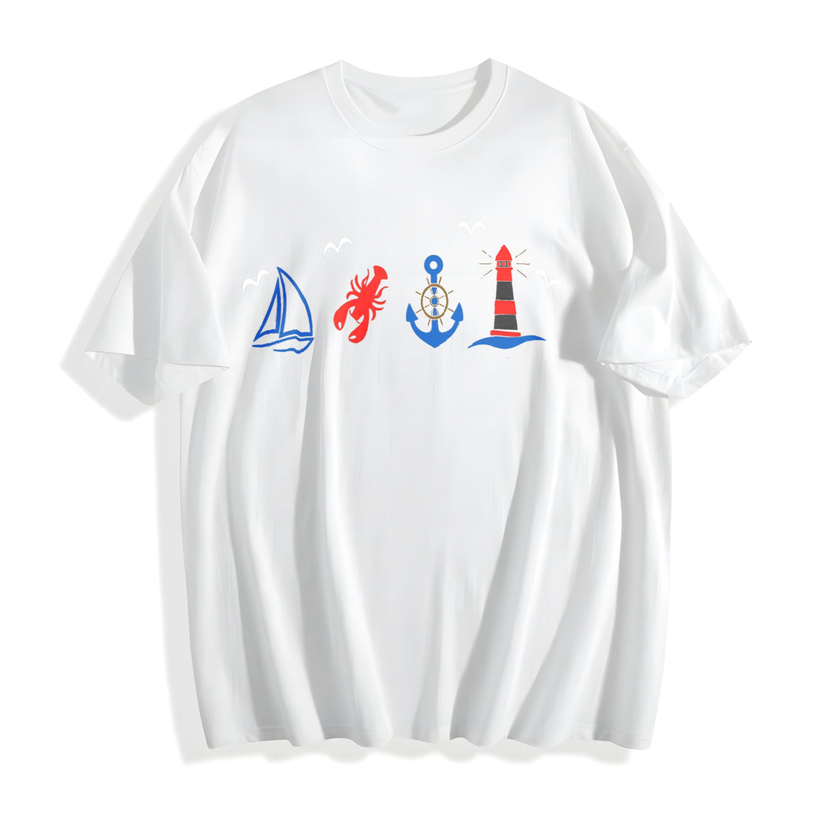 Coastal Nautical Summer Cotton T-Shirt product image 2