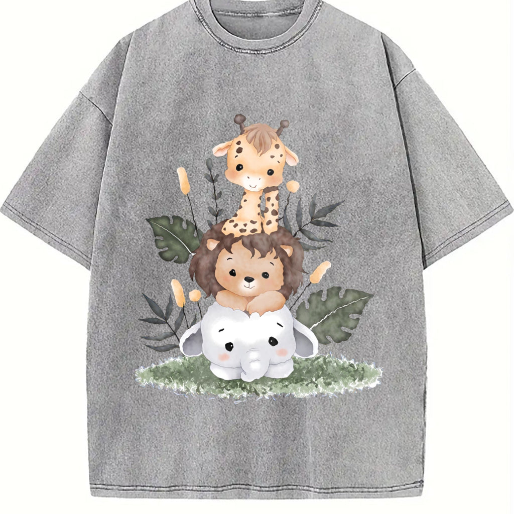 Summer Giraffe Vintage Washed T-Shirt product image 5
