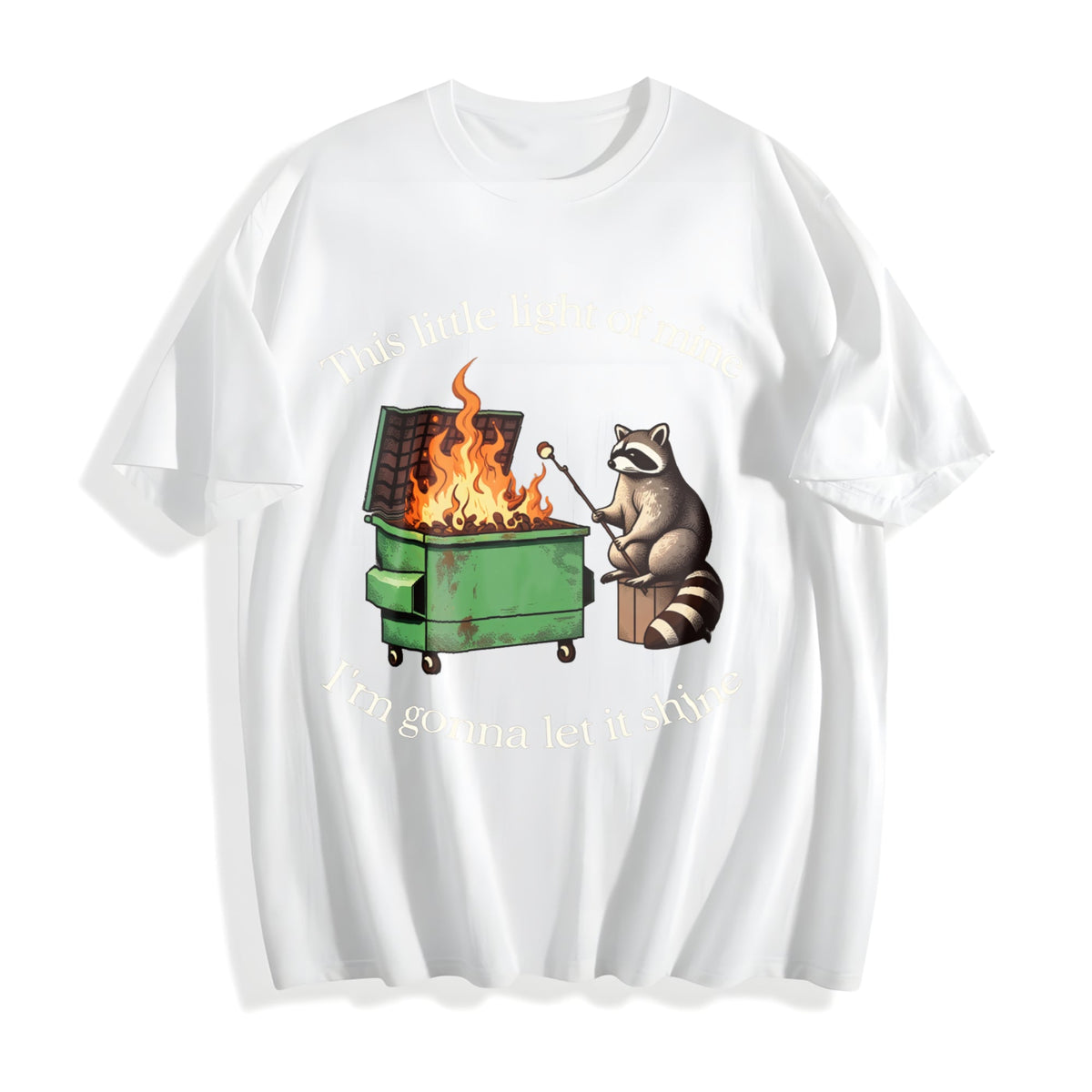 Funny Parody : Dumpster Fire Raccoon Cotton T-Shirt product image 2