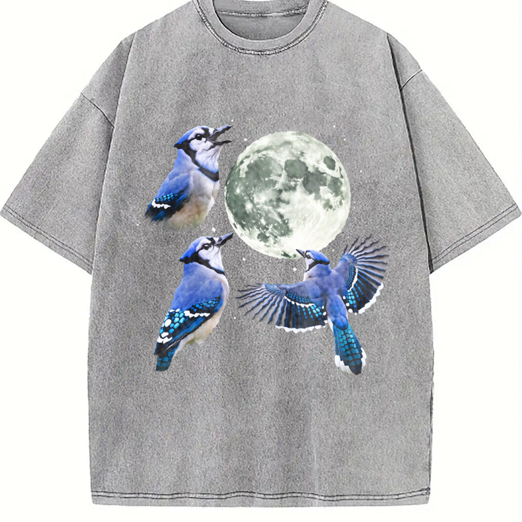 Blue Jay Moon 90s Vintage Washed T-Shirt product image 5