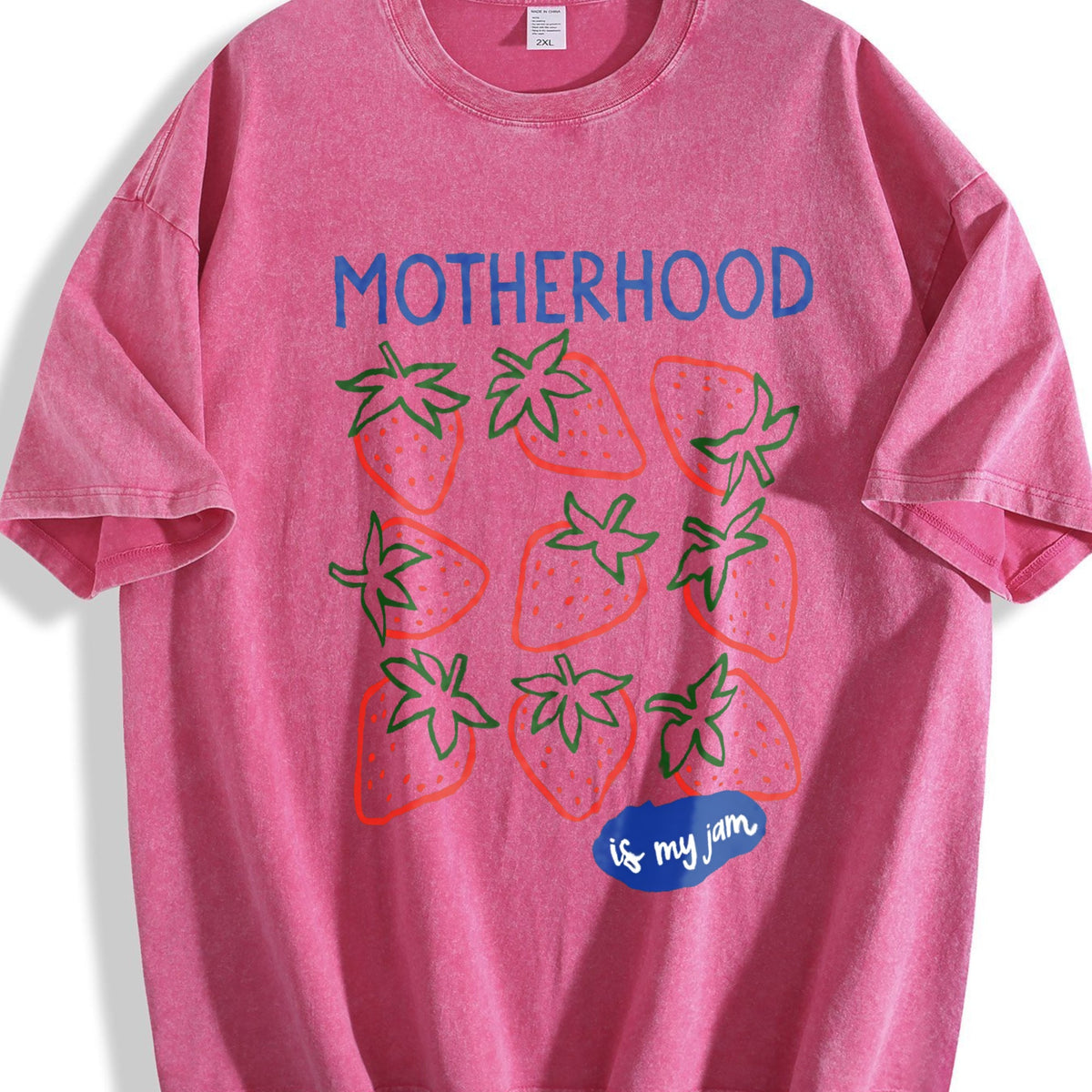 Motherhood Is My Jam Strawberry Pun Mom Life - Boxy Vintage product image 7