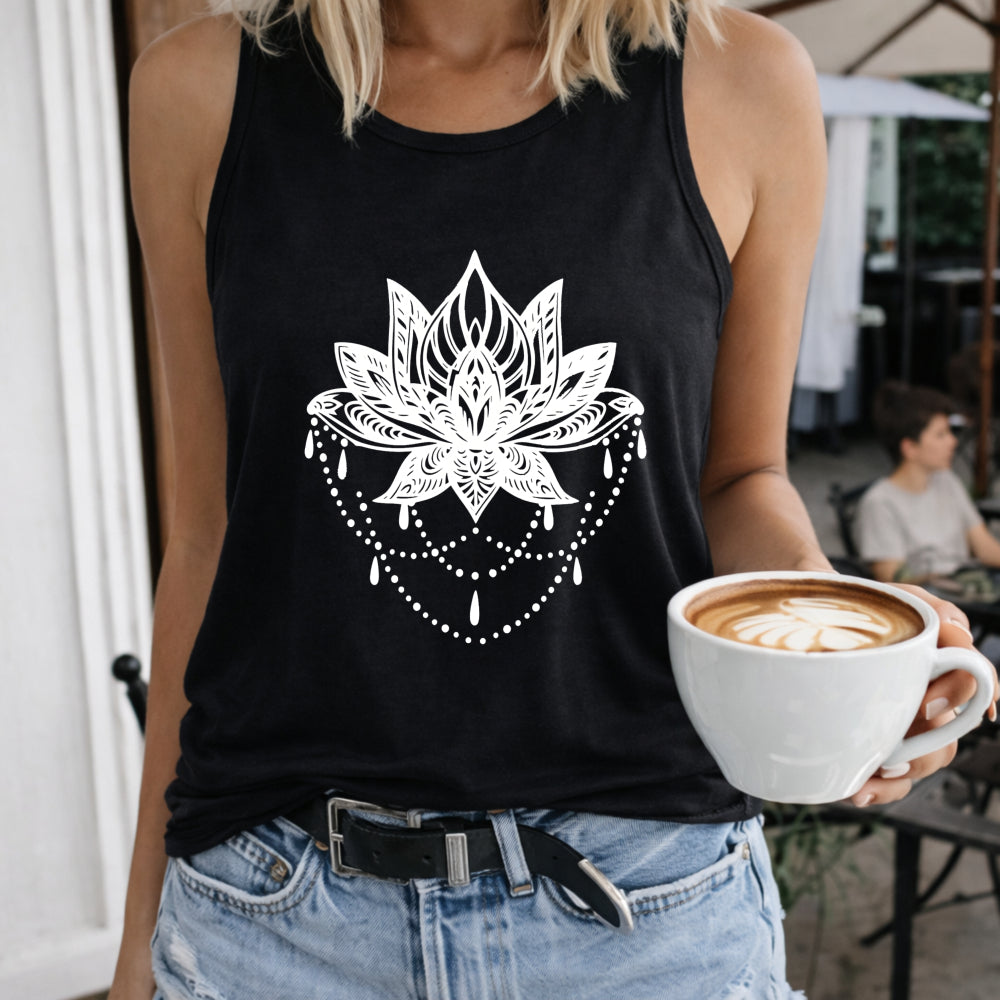 Ornate White Lotus Women's Tank Top