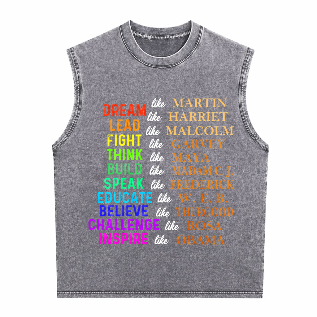 Dream Like Martin Lead Like Harriet The Black History Men's Washed Tank Top