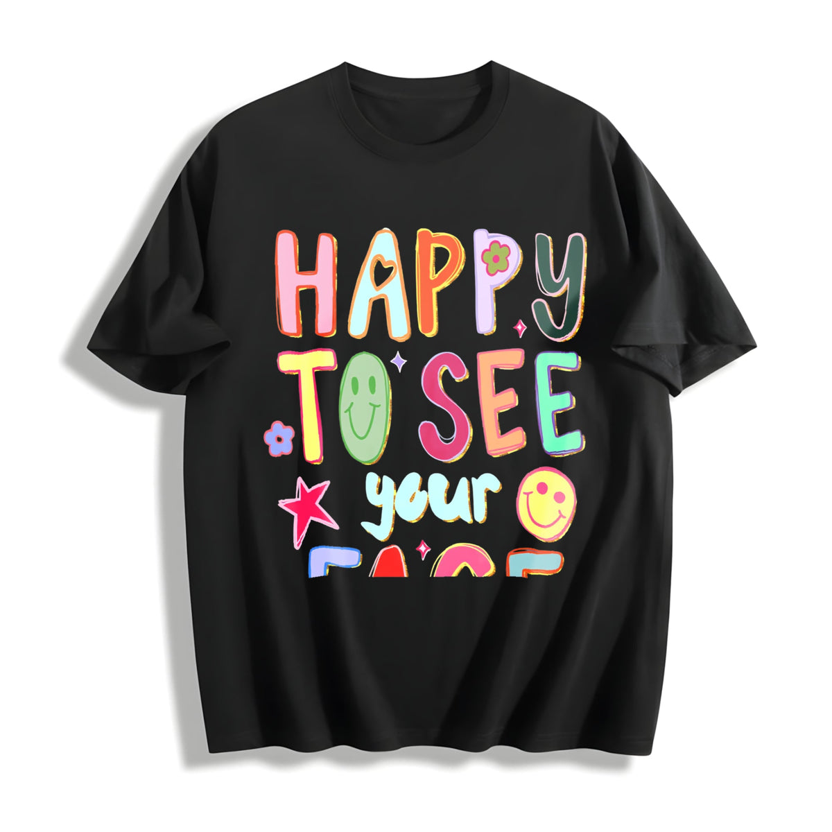 Happy To See Your Face Teacher Cotton T-Shirt product image 1
