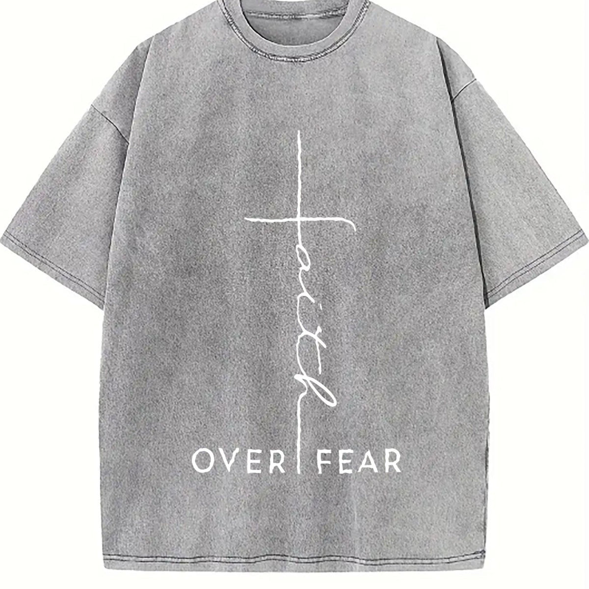 Faith Over Fear - Cool Christian Vintage Washed T-Shirt product image 4