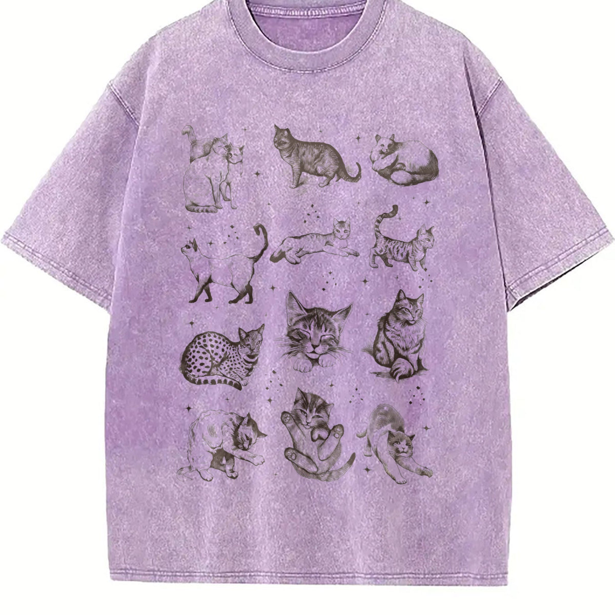 Cats 90s Tattoo Vintage Washed T-Shirt product image 6