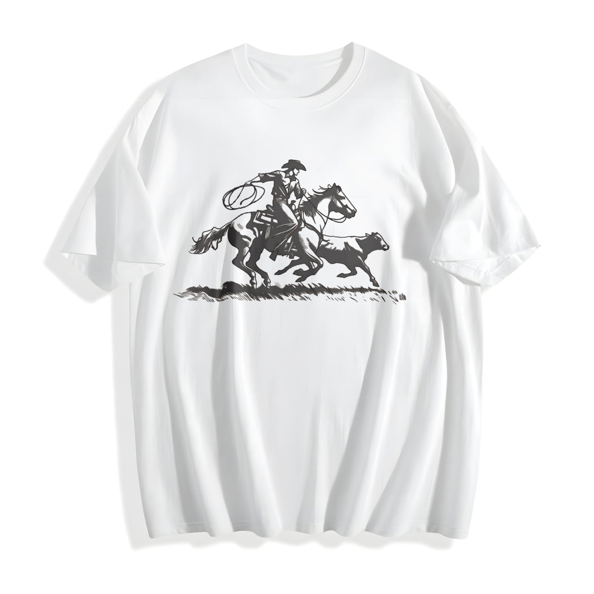 Cowboy Roping Western Country Rodeo Cotton T-Shirt product image 2