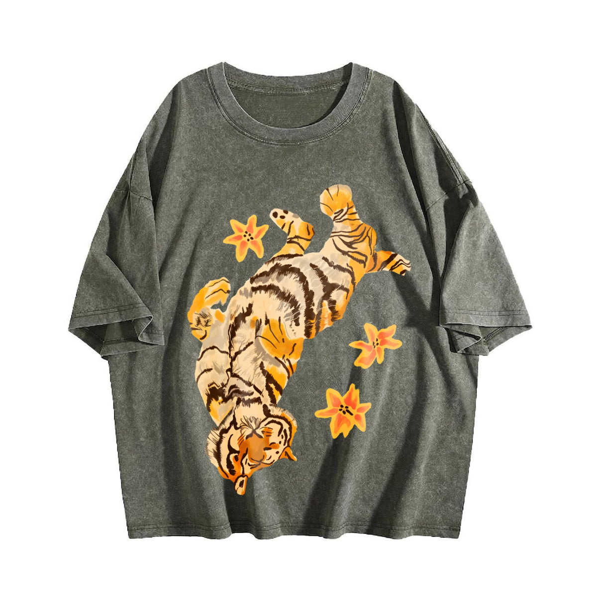 Pure With Tiger Short Sleeved And Slightly Elastic Vintage product image 4