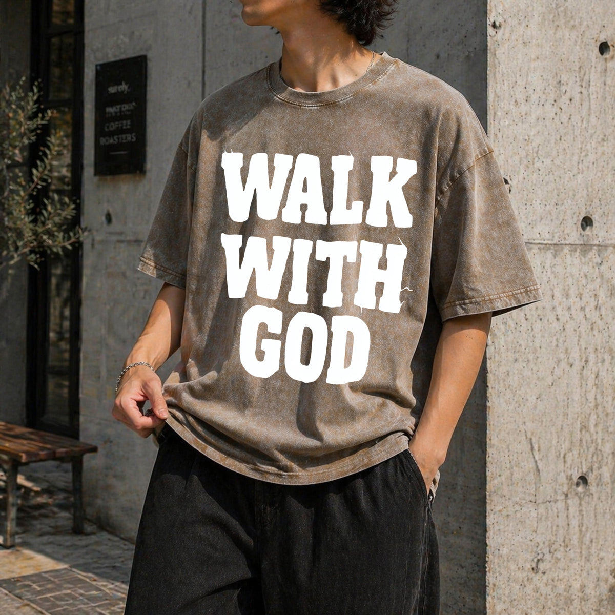 Christian Walk With God Vintage Washed T-Shirt product image 3
