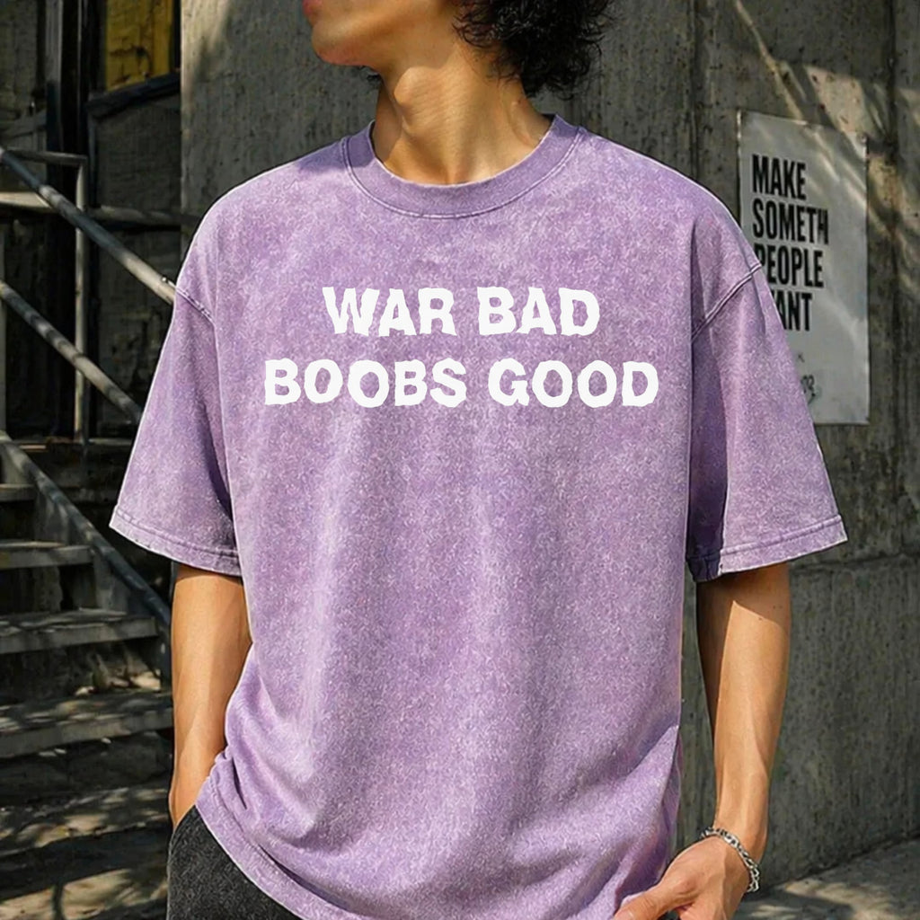 War Bad Boobs Good Black Vintage Washed T-Shirt product image 6