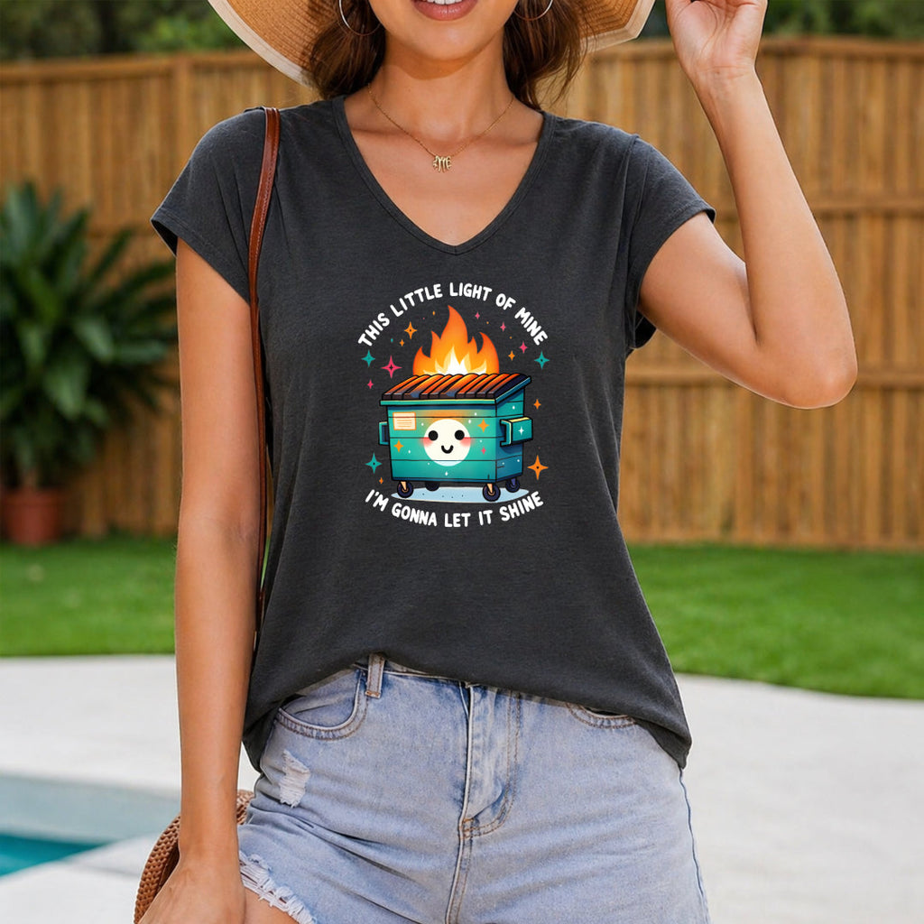 Cute Dumpster Fire Women's V-Neck Tank Top