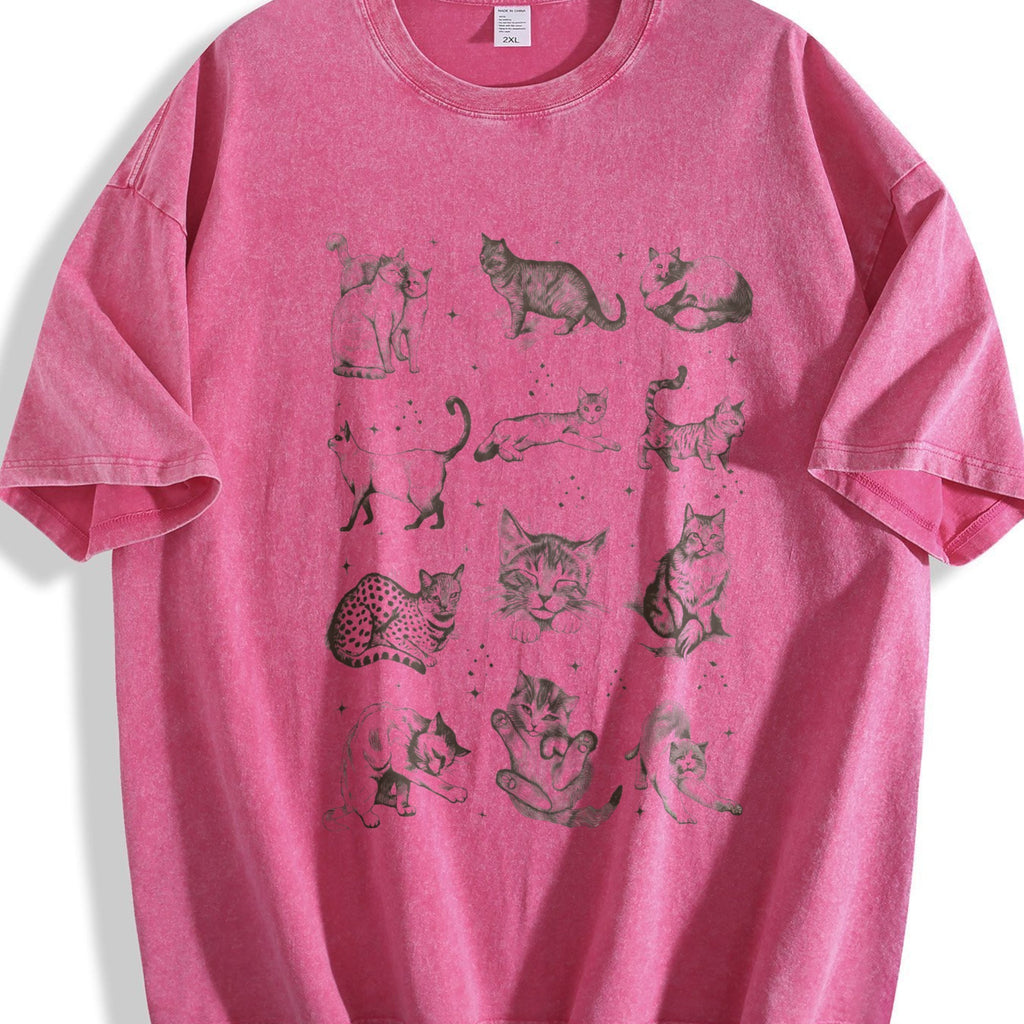 Cats 90s Tattoo Vintage Washed T-Shirt product image 7
