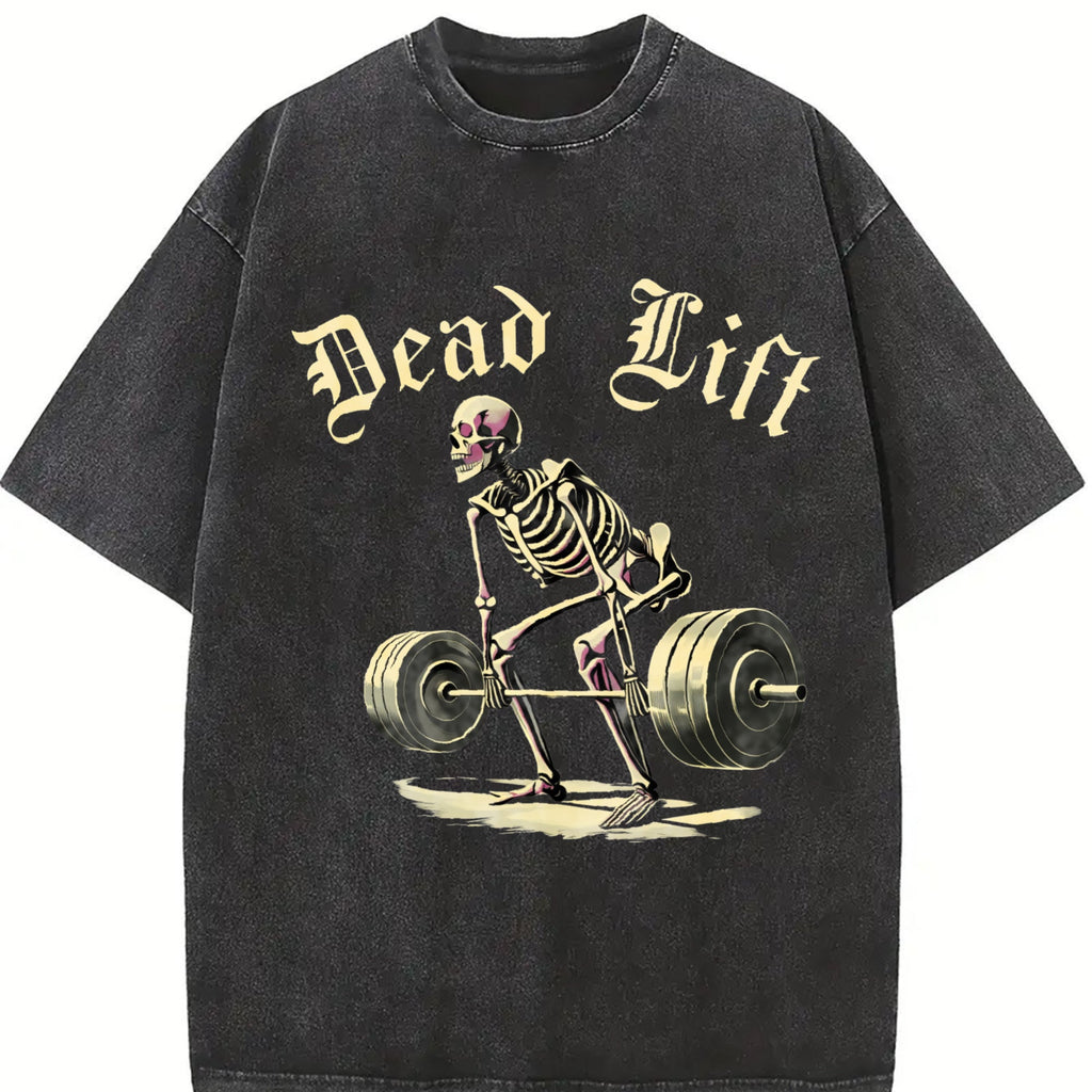 Dead Lift Skeleton Gym Vintage Washed T-Shirt product image 2