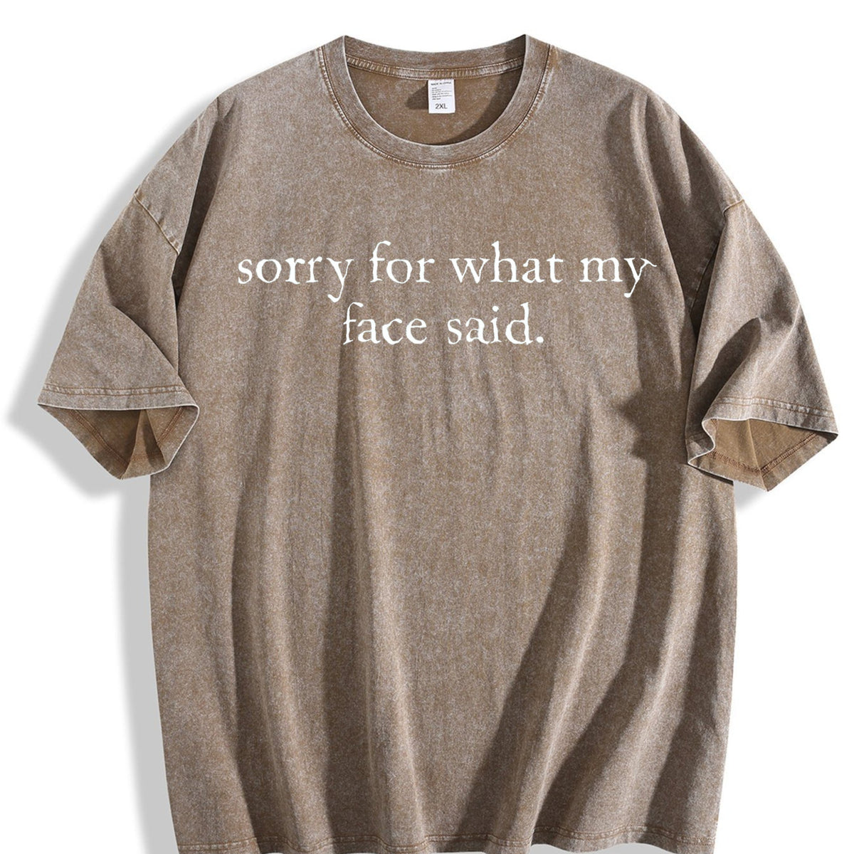 Sorry For What My Face Said Vintage Washed T-Shirt product image 3