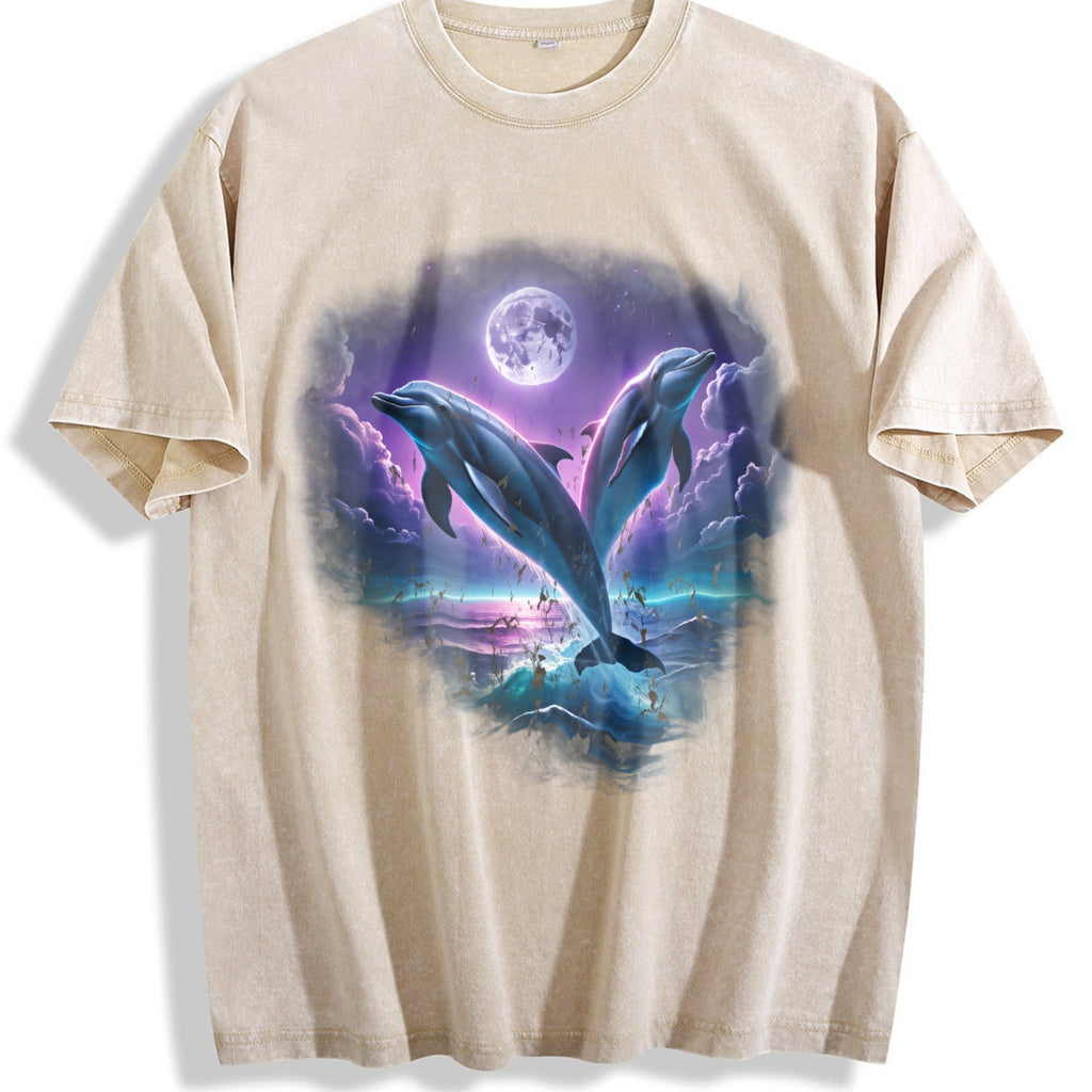 Two Dolfins Moon Vintage Washed T-Shirt product image 1