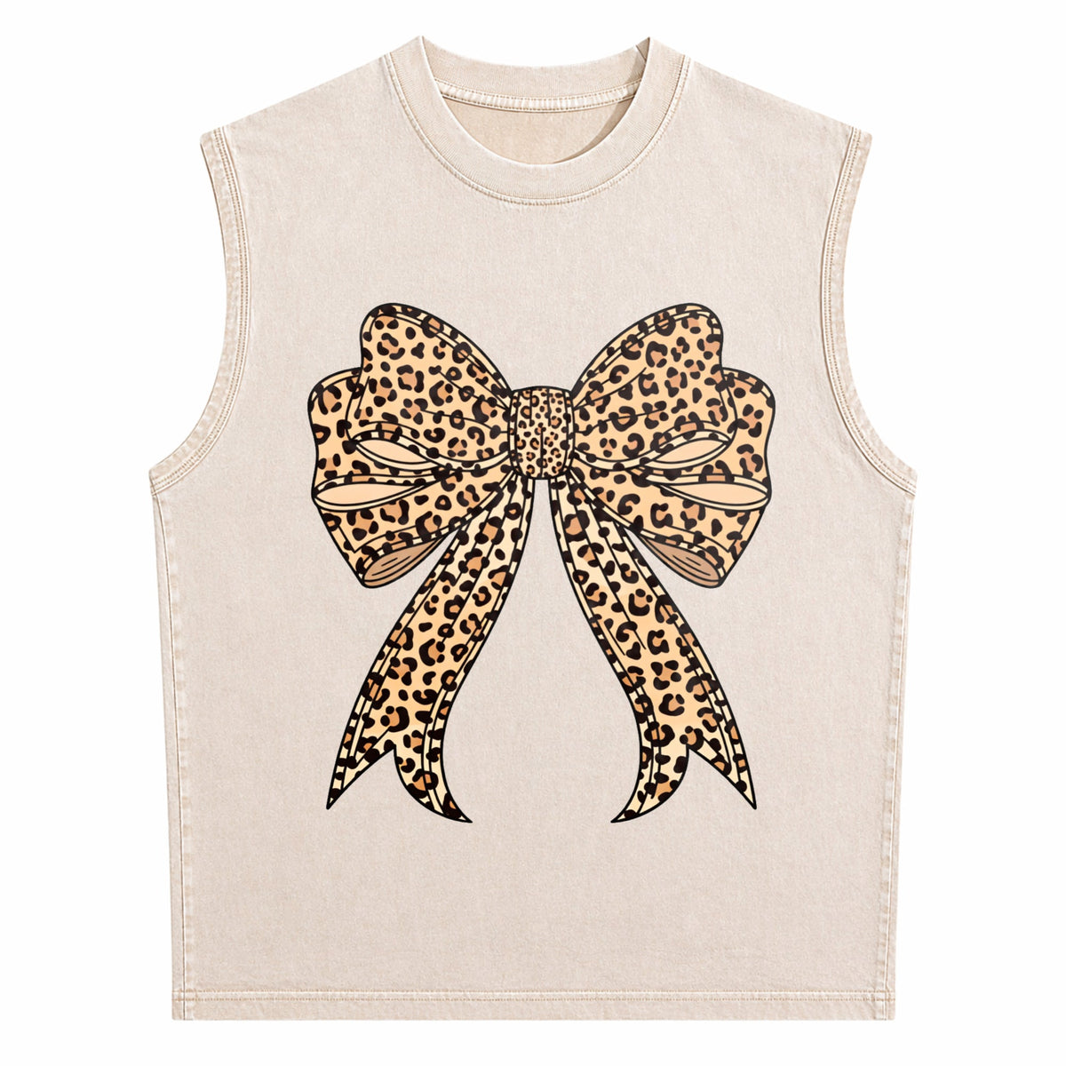 Coquette Bow Leopard For Aesthetic Girly Men's Washed Tank Top