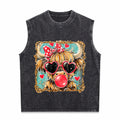 Highland Cow Valentine Coquette Valentine Heart Leopard Men's Washed Tank Top