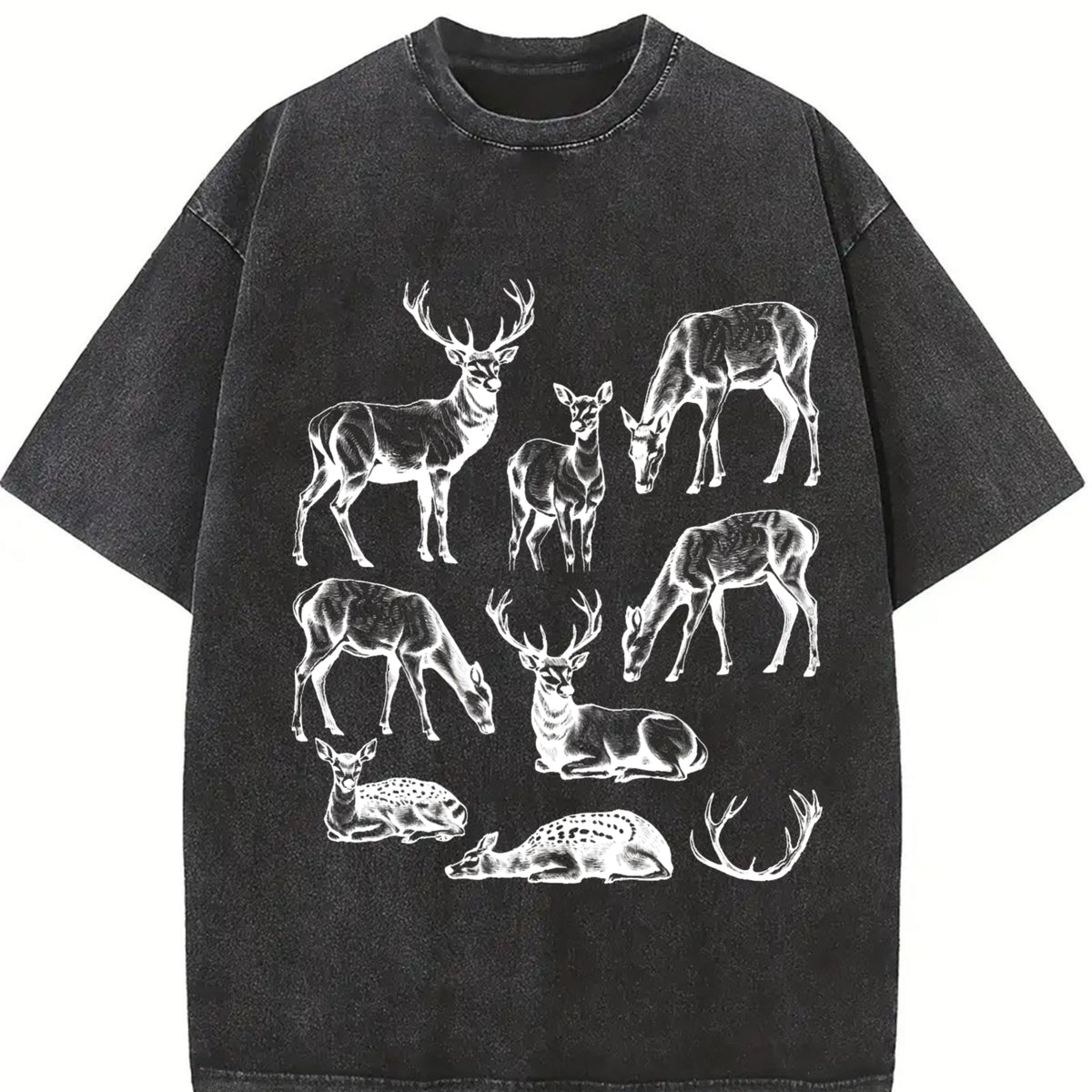 Deer 90s Tattoo Vintage Washed T-Shirt product image 2