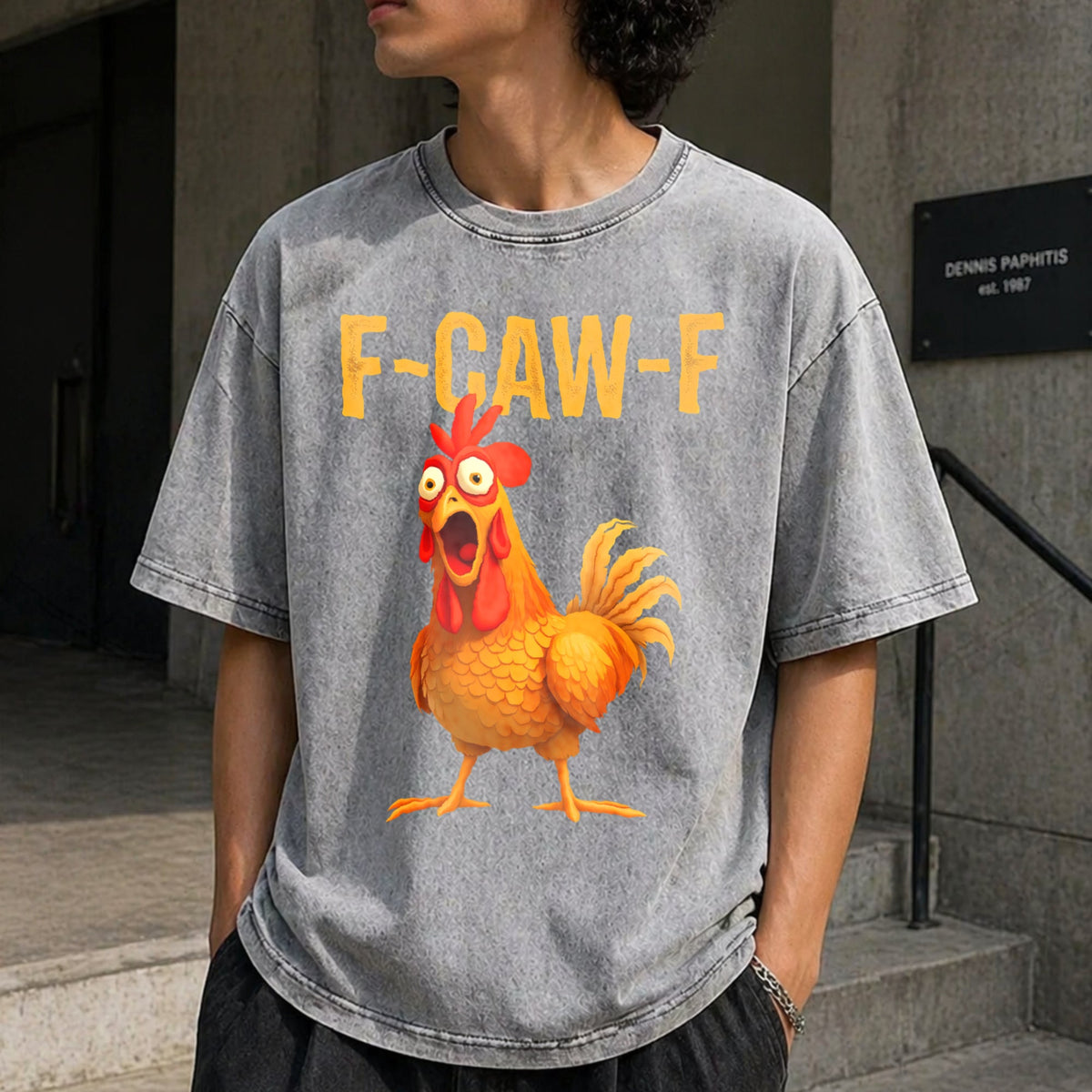 Funny Chicken Vintage Washed T-Shirt product image 5