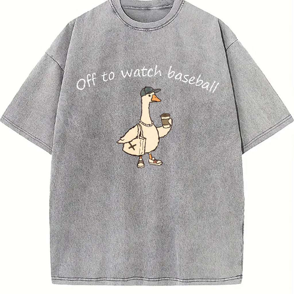 Off To Watch Baseball Goose Vintage Washed T-Shirt product image 4