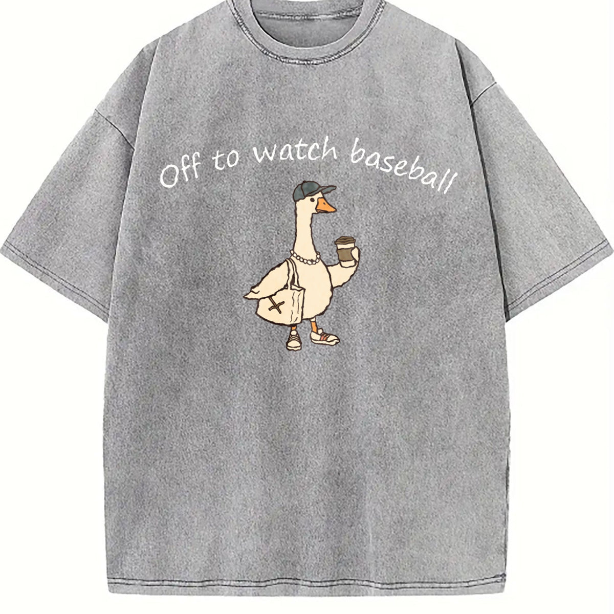 Off To Watch Baseball Goose Vintage Washed T-Shirt product image 4
