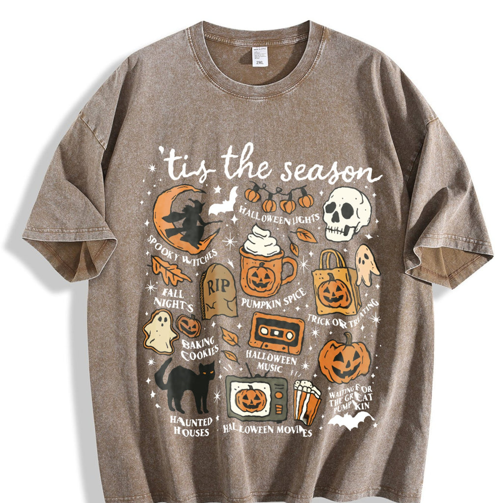 Spooky Season Halloween - Cute Fall Vintage Washed T-Shirt product image 3