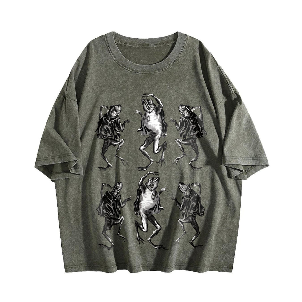 Dancing Frog 90s Tattoo Vintage Washed T-Shirt product image 4
