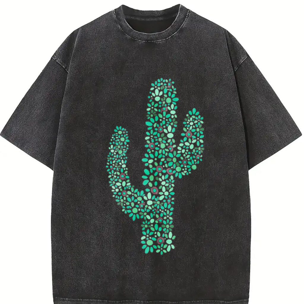 Turquoise Cactus Inspired Western Aesthetic Vintage Washed product image 2