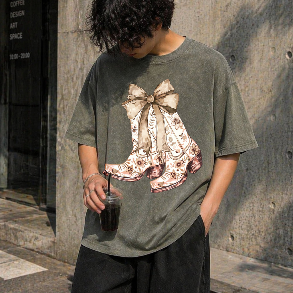 Cowgirl Chinoiserie Floral Boot Vintage Washed T-Shirt product image 4