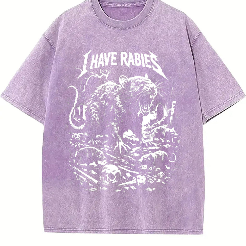 I Have Rabies Rat Vintage Washed T-Shirt product image 6