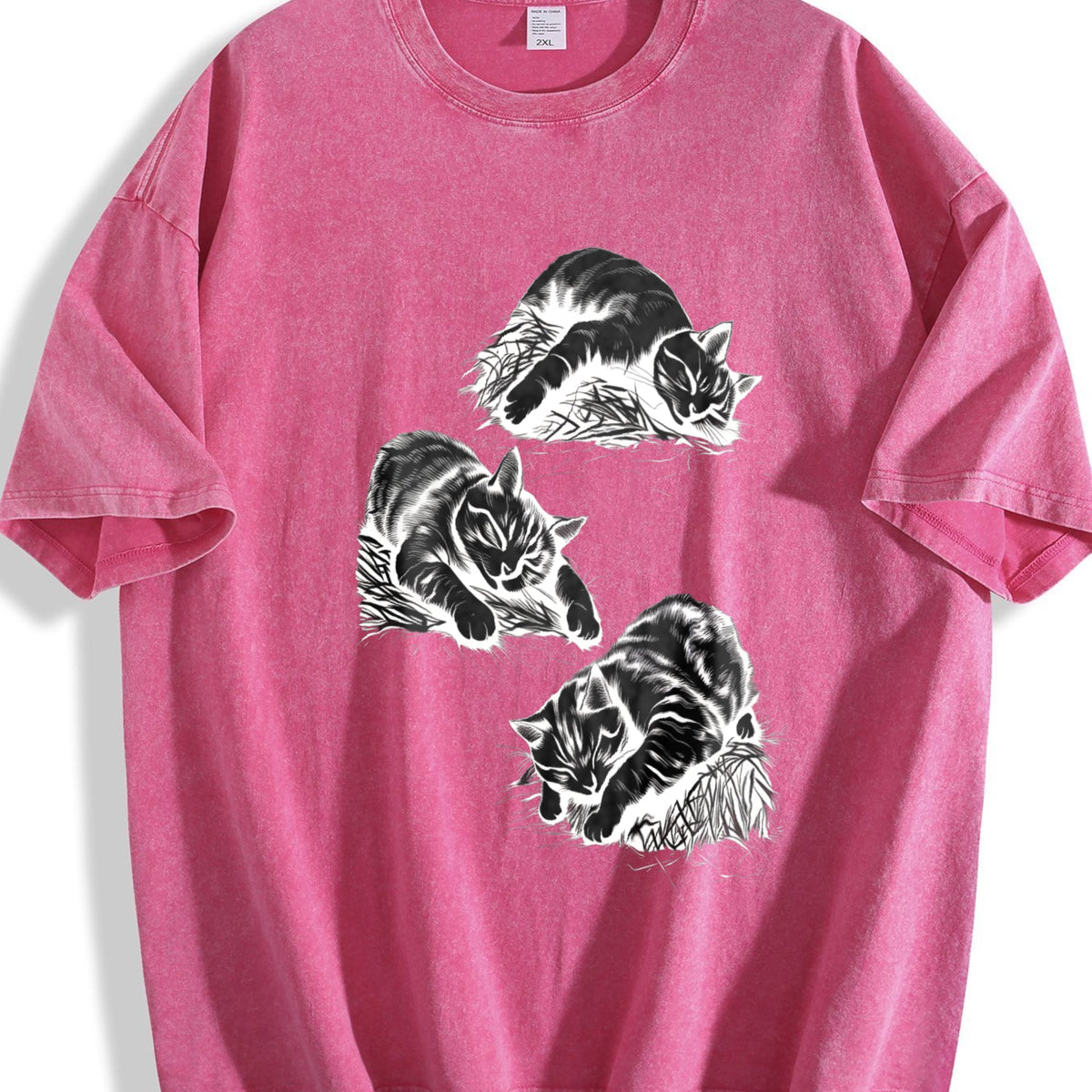 Lazy Cats 90s Tattoo Vintage Washed T-Shirt product image 7