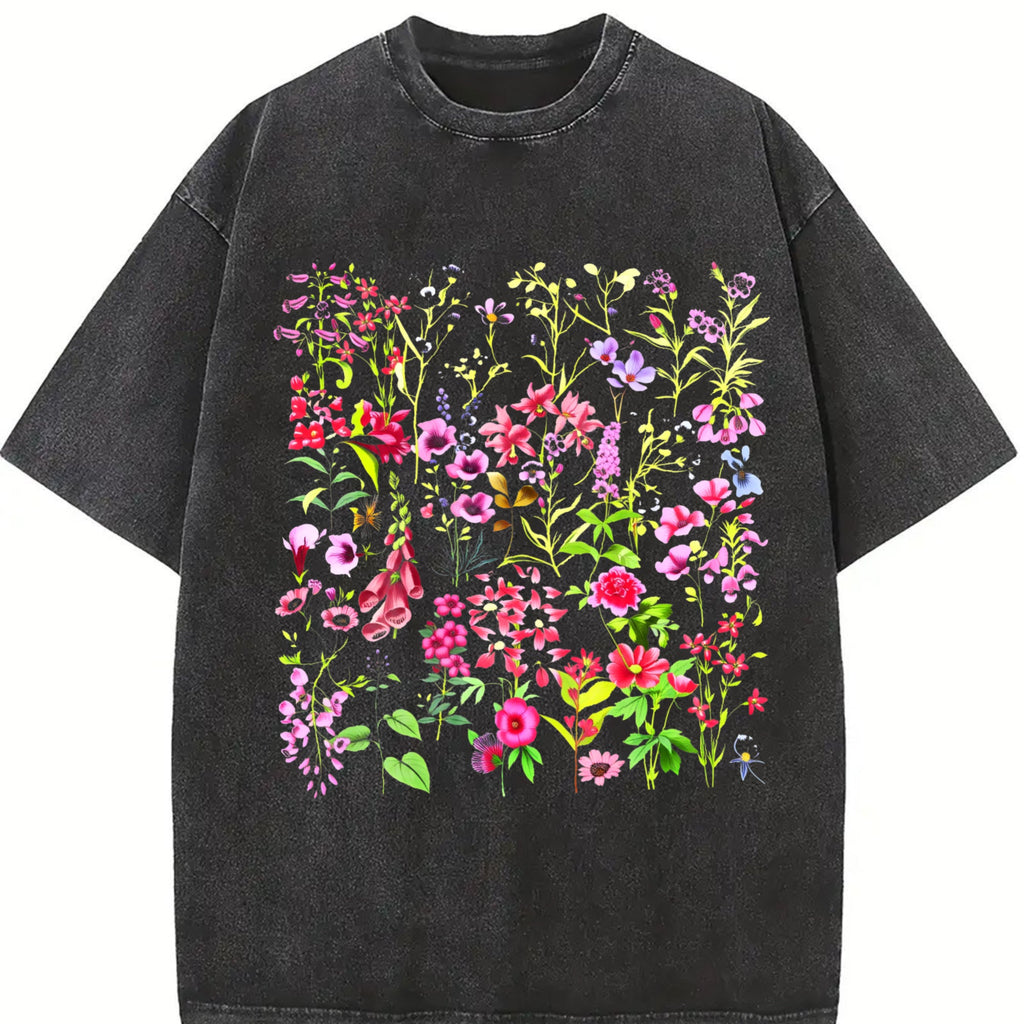 Floral Black Vintage Washed T-Shirt product image 2