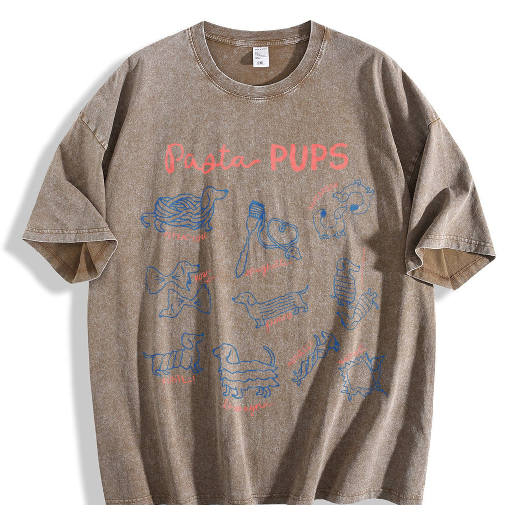Funny Pasta Dachshund Vintage Washed T-Shirt product image 3