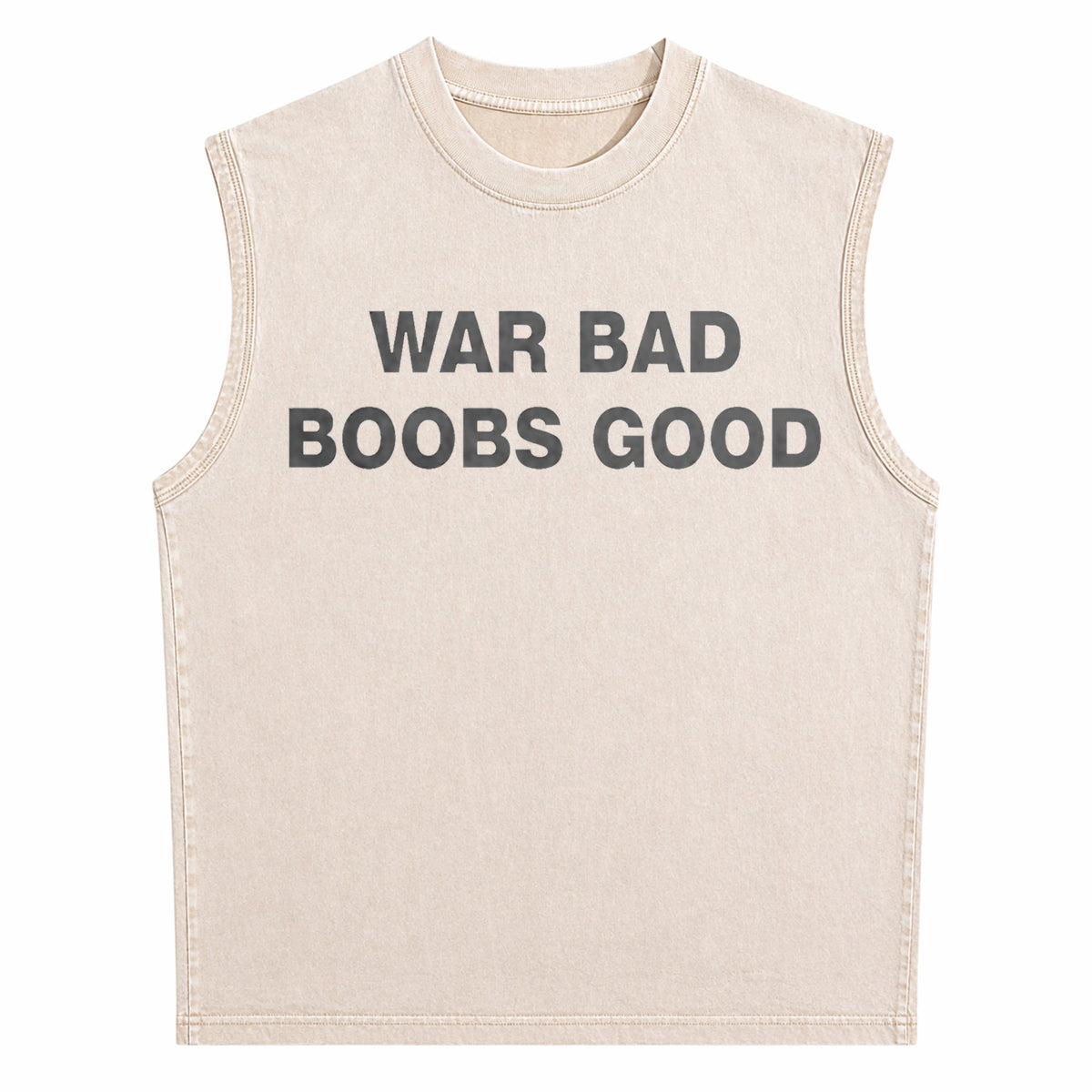 War Bad Boobs Good Black Men's Washed Tank Top