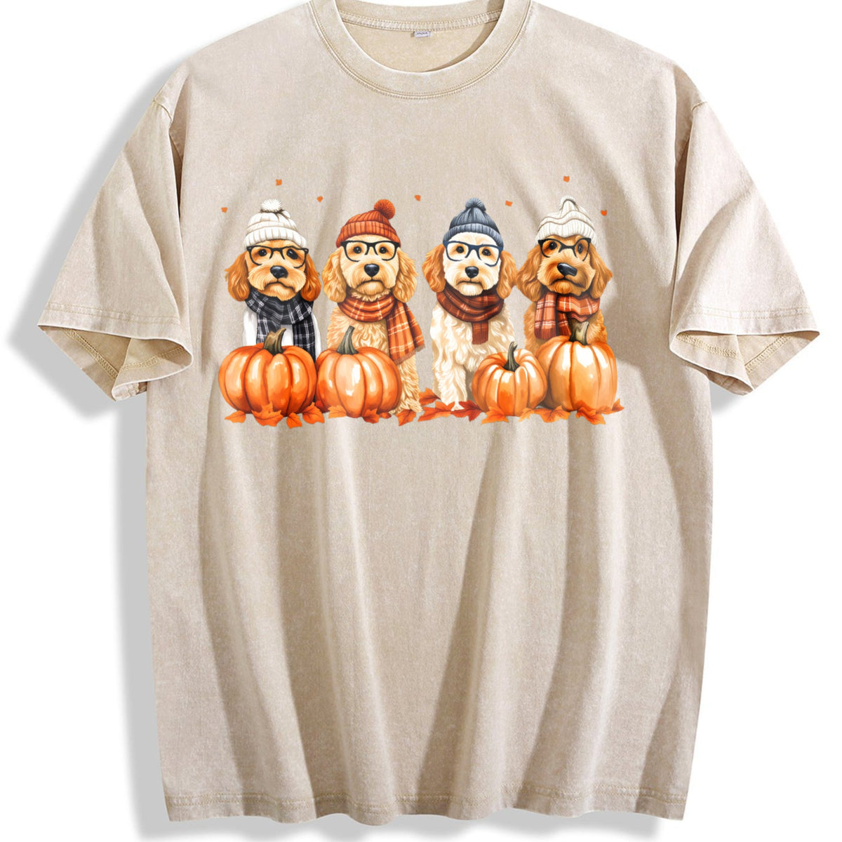 Goldendoodle Fall Vintage Washed T-Shirt product image 1