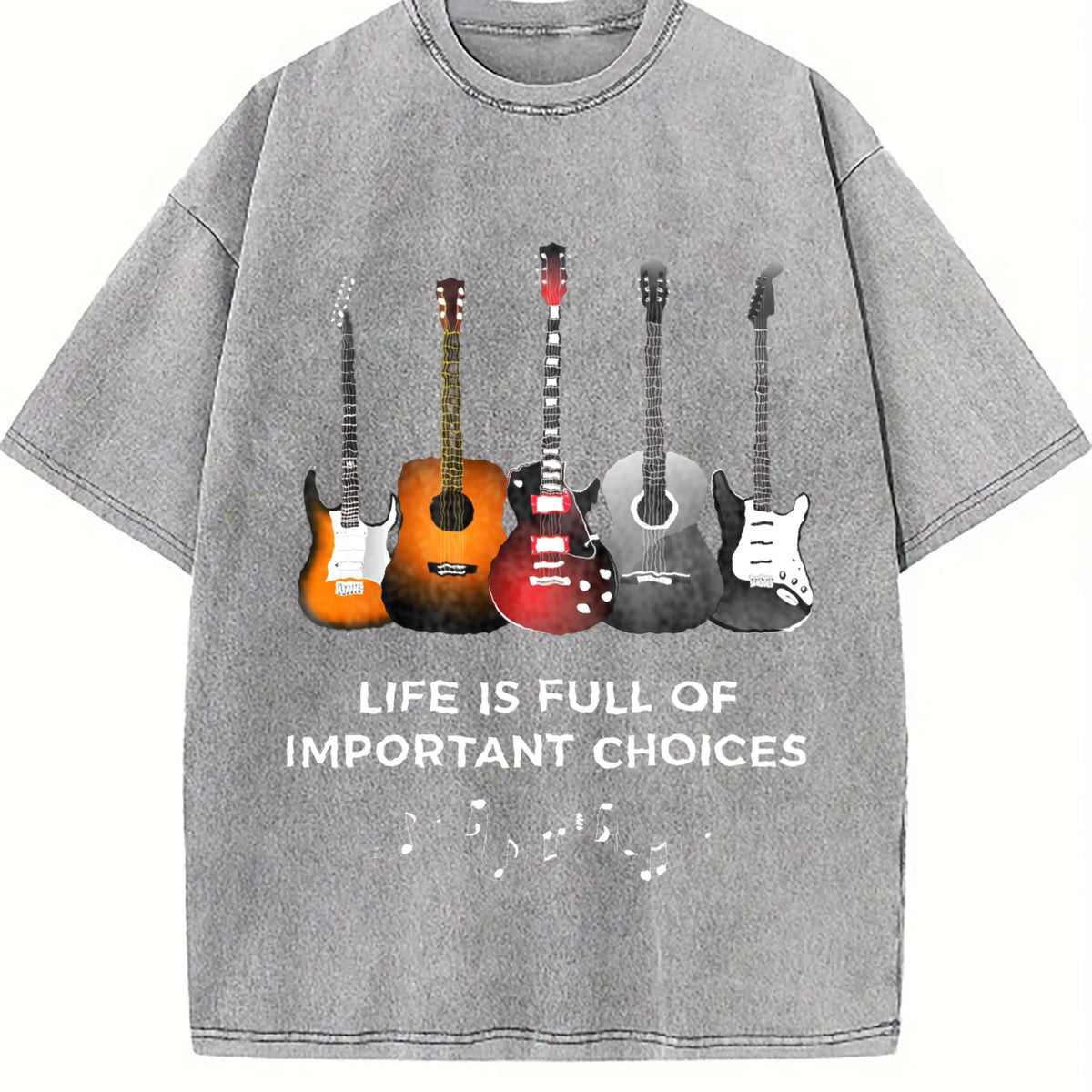 Music Note & Guitar Lyric - For Musicians Vintage Washed product image 5