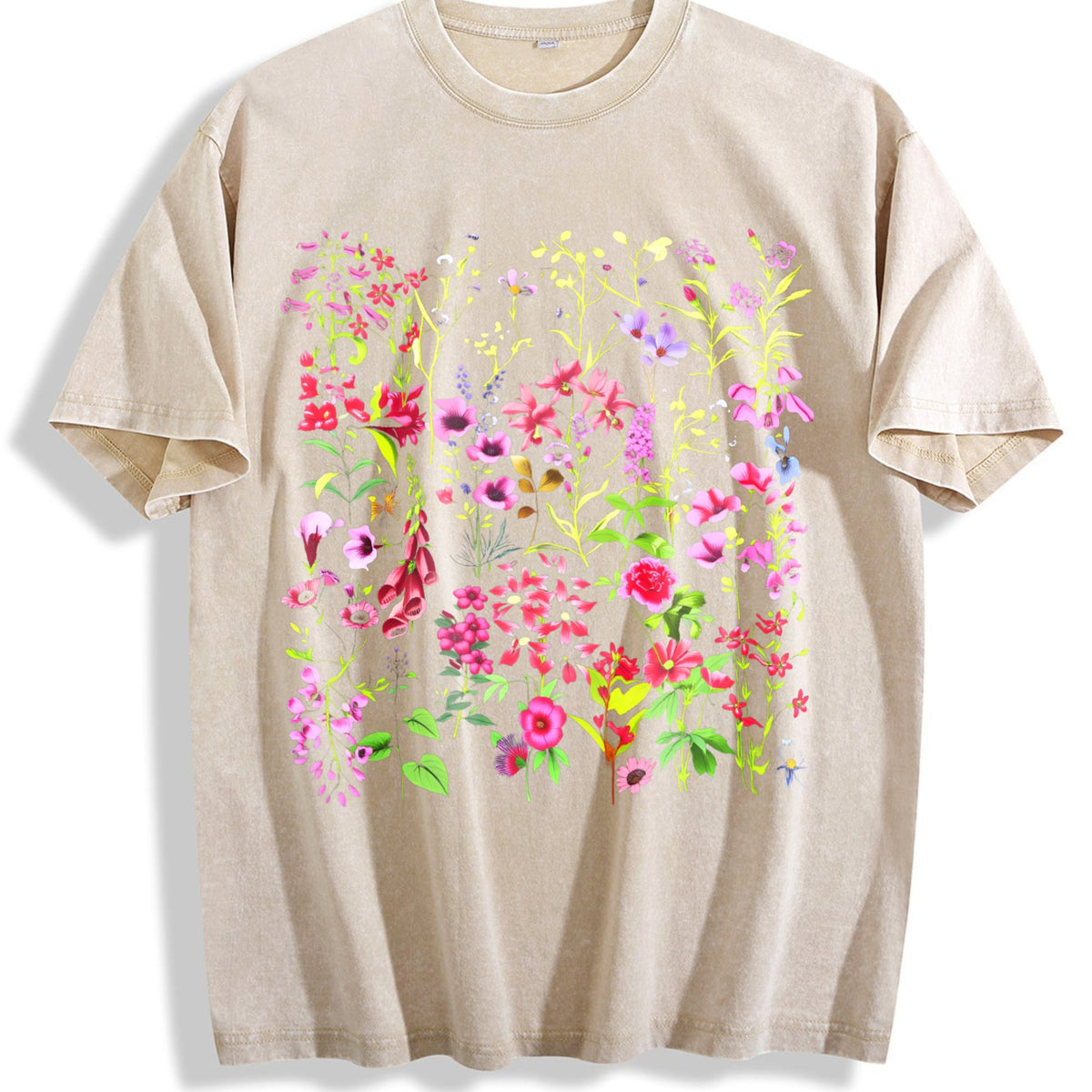 Floral Black Vintage Washed T-Shirt product image 1