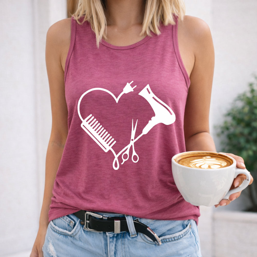 Hairstylist Tools Heart Women's Tank Top