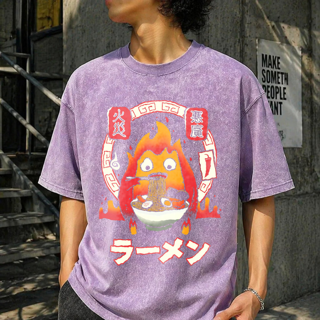 Howl's Moving Castle Calcifer Ramen - Ghibli Vintage Washed product image 6