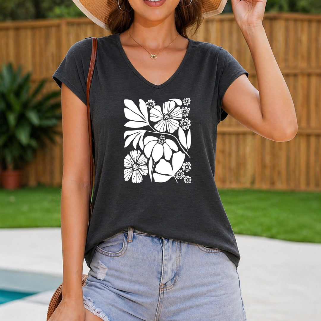 Floral Women's V-Neck Tank Top