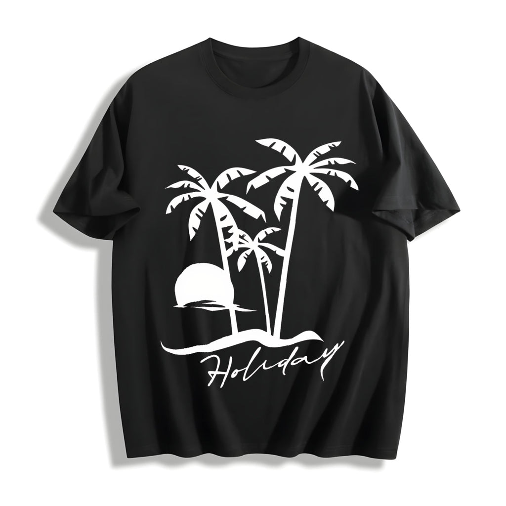 Beach Short-sleeved Sunset Summer Cotton T-Shirt product image 1