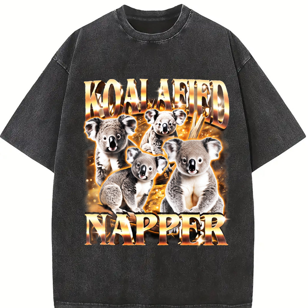 Koalafied Napper Funny Meme Vintage Washed T-Shirt product image 2