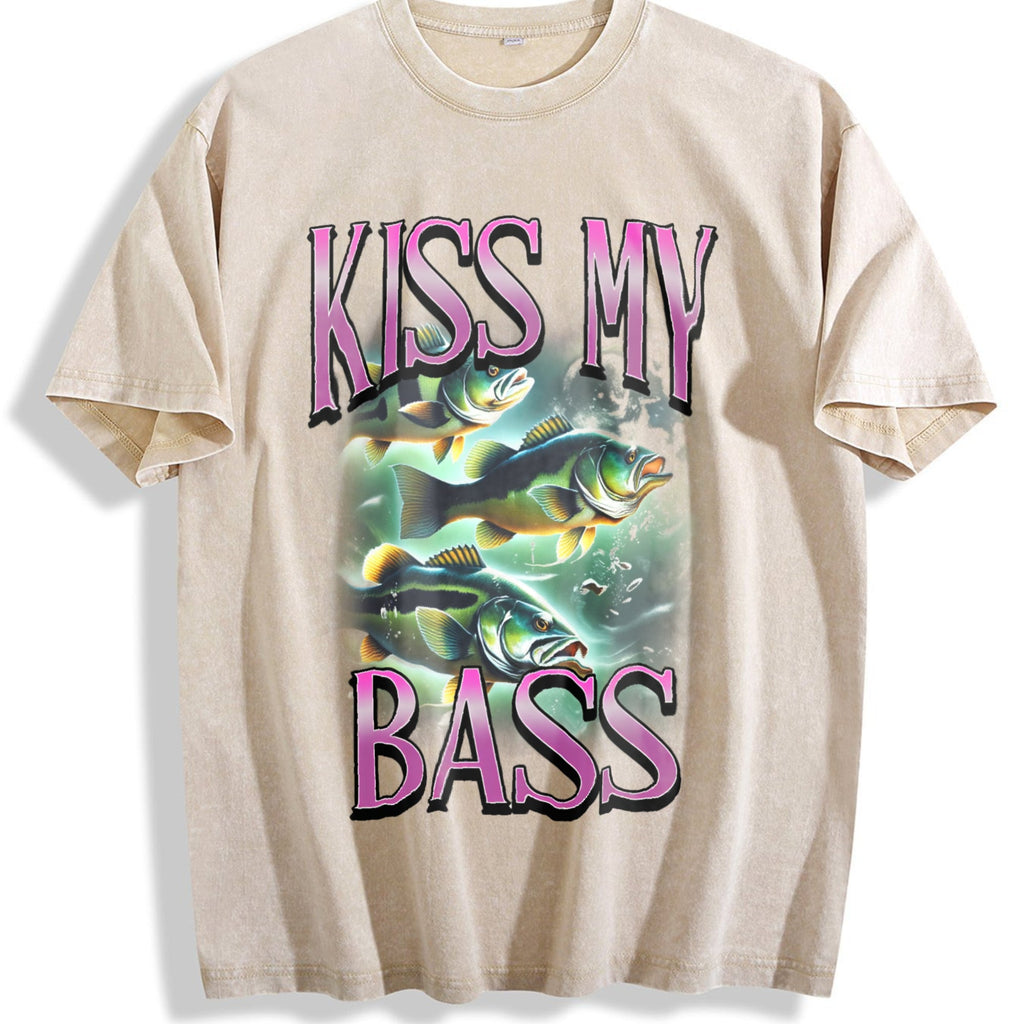 Kiss My Bass Fishing Vintage Washed T-Shirt product image 1