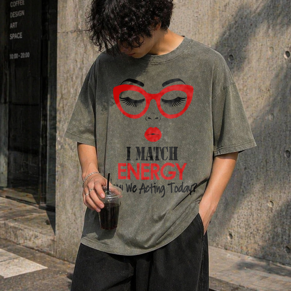 I Match Energy Slogan Vintage Washed T-Shirt product image 4