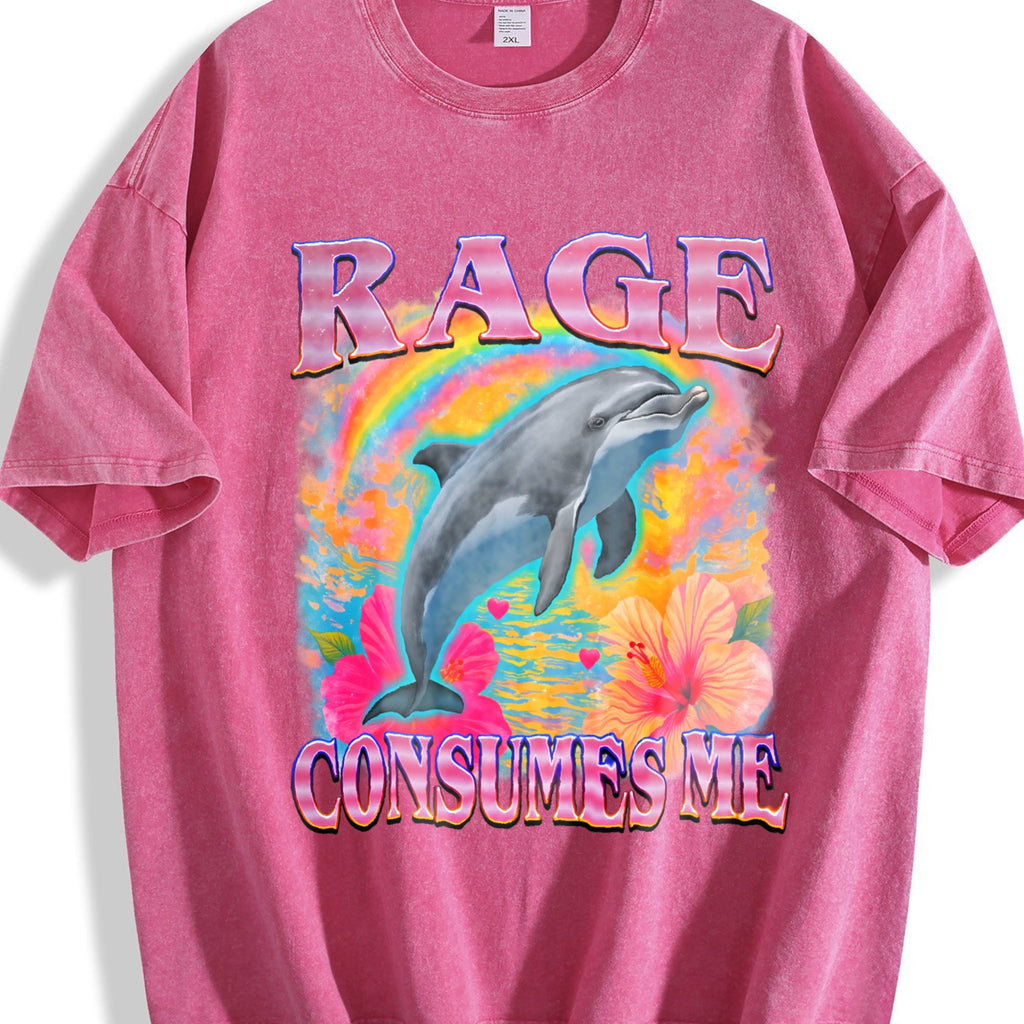 Rage Consumes Me Dolphin Vintage Washed T-Shirt product image 7