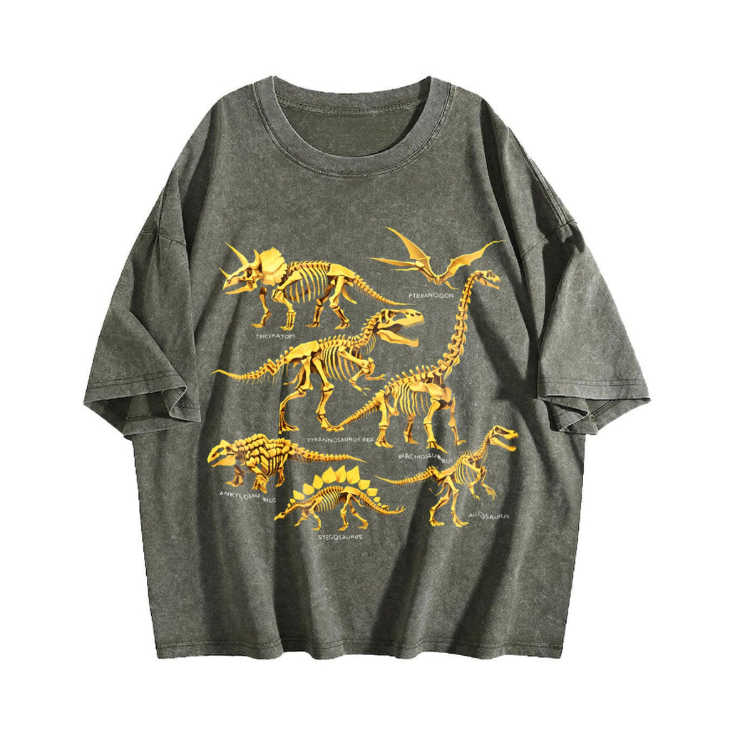 Dinosaur Skeleton 90s Vintage Washed T-Shirt product image 4