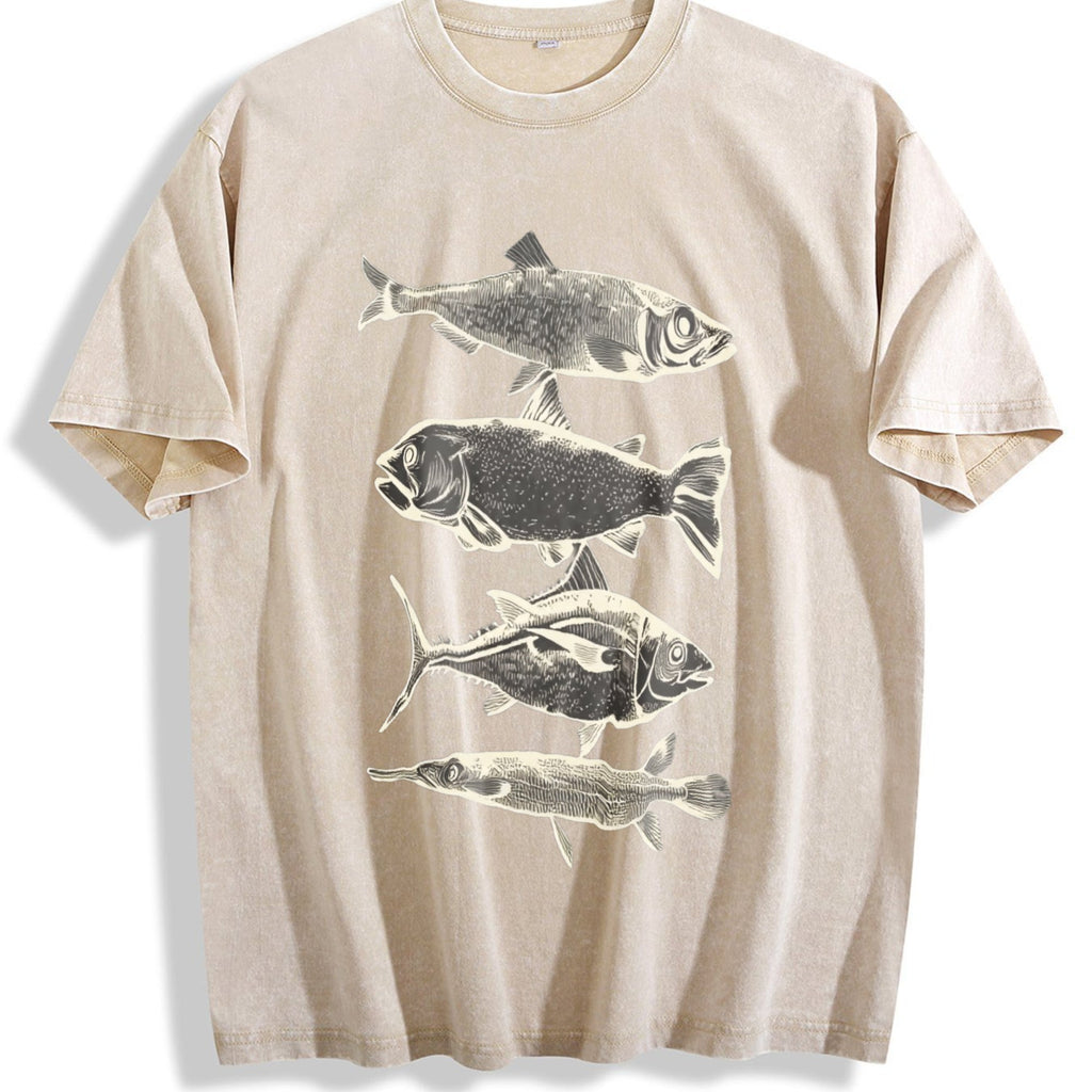 Fish Tattoo 90s Vintage Washed T-Shirt product image 1