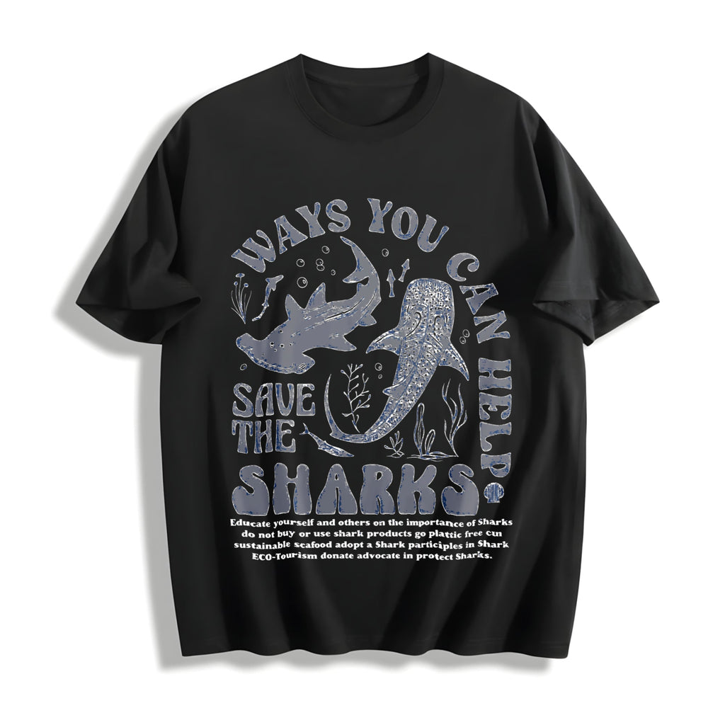 Shark & Letter Cotton T-Shirt product image 1