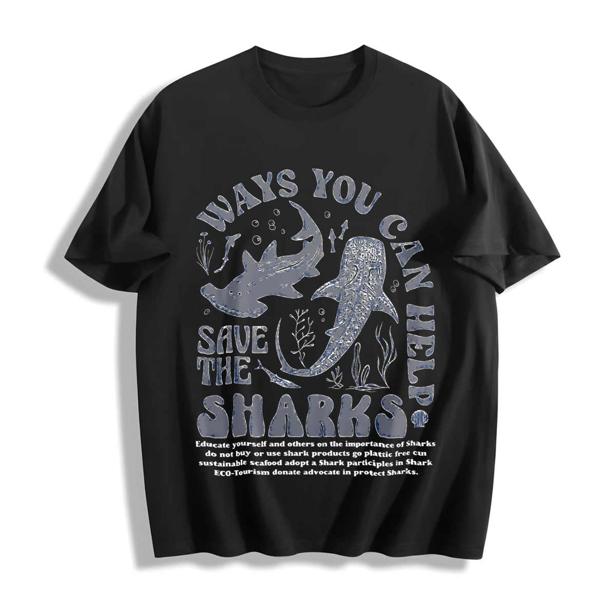 Shark & Letter Cotton T-Shirt product image 1